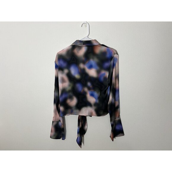 NWT Topshop Satin Tie Dye Shirt In Multi Size 6 - Picture 8 of 15